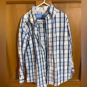 Boy’s Blue and White Plaid Shirt